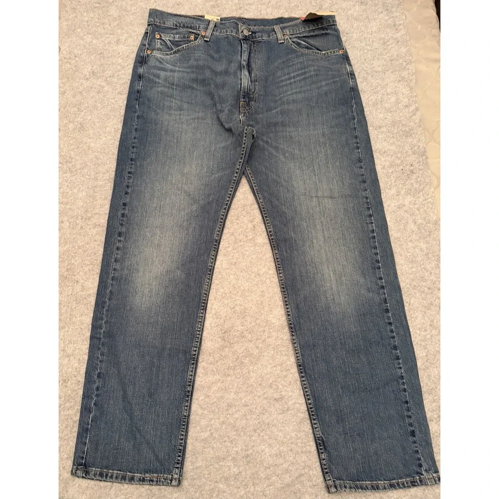 Levi's 505 Jeans Mens 38x32 Blue Regular Fit Straight Leg Stretch Denim Pants